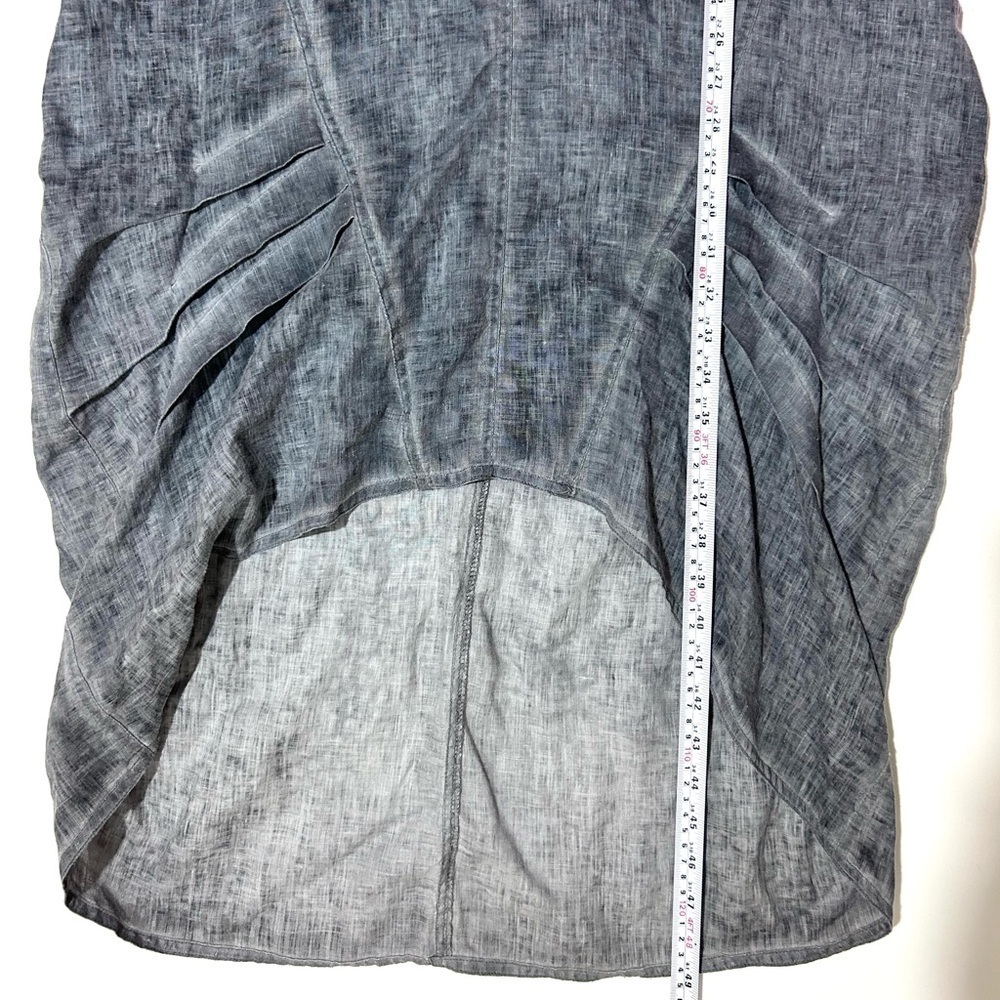 Athena Marie dyed linen dress, modern, asymmetric grey cowl neck - Picture 8 of 9
